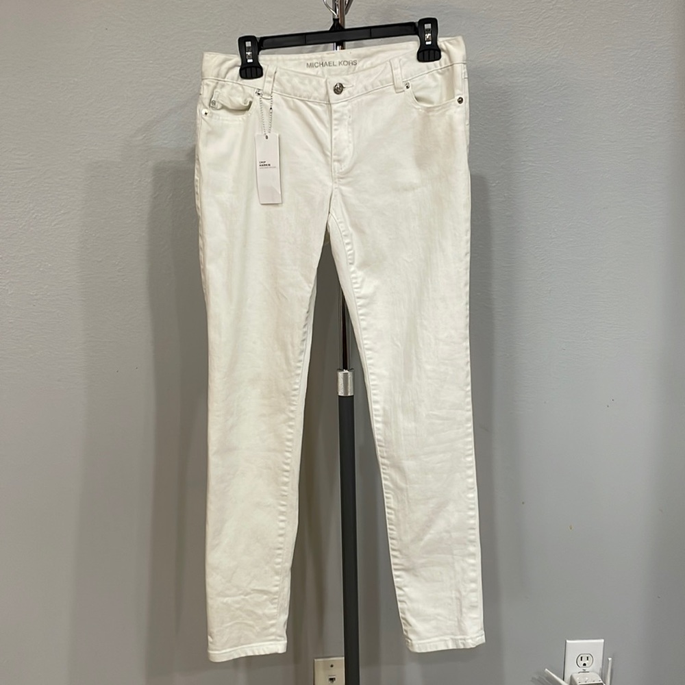 Michael Kors White Crop Harkin Super Skinny Jeans Size 4